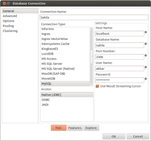 PDI Database Connection